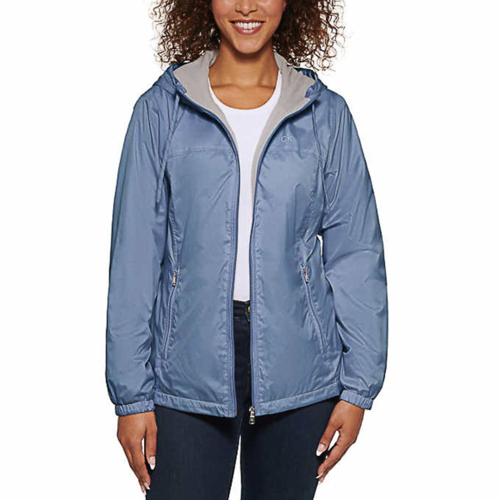 Calvin Klein Womens Zip Front Windbreaker BLUE - Picture 6 of 8